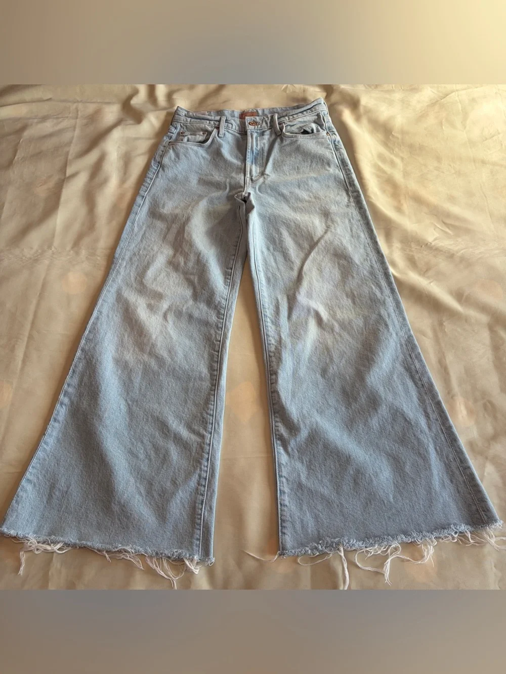 MOTHER- The Twister Ankle Fray Wide Leg Jeans in Cowabunga Size 26 Jeans